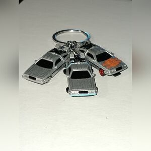 Back to the Future Trilogy The Time Machine-Delorian- Custom Made Key Chain- New